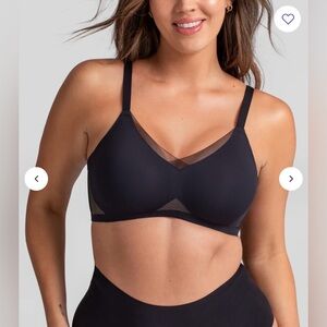 Honeylove Crossover Bra Size 1X Black Shapewear Smoothing Comfortable Feminine